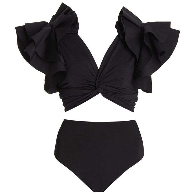 Negro Bikini de Color Sólido