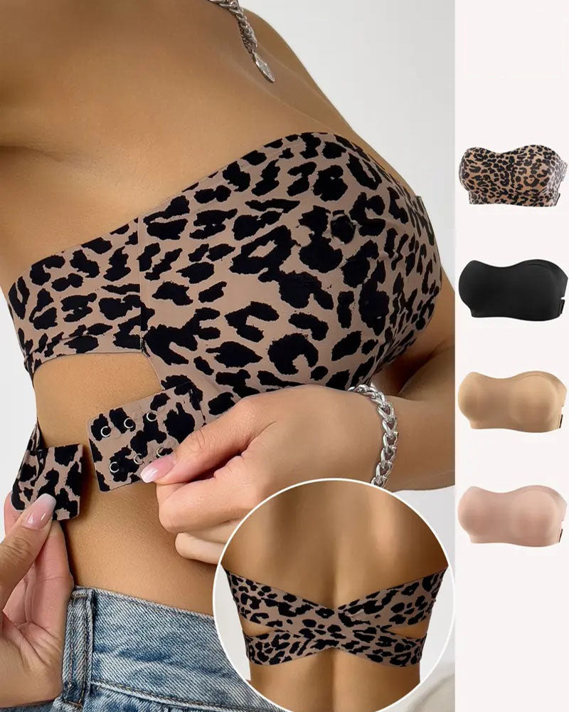 Sostén sin tirantes para mujer con hebilla lateral entrelazada