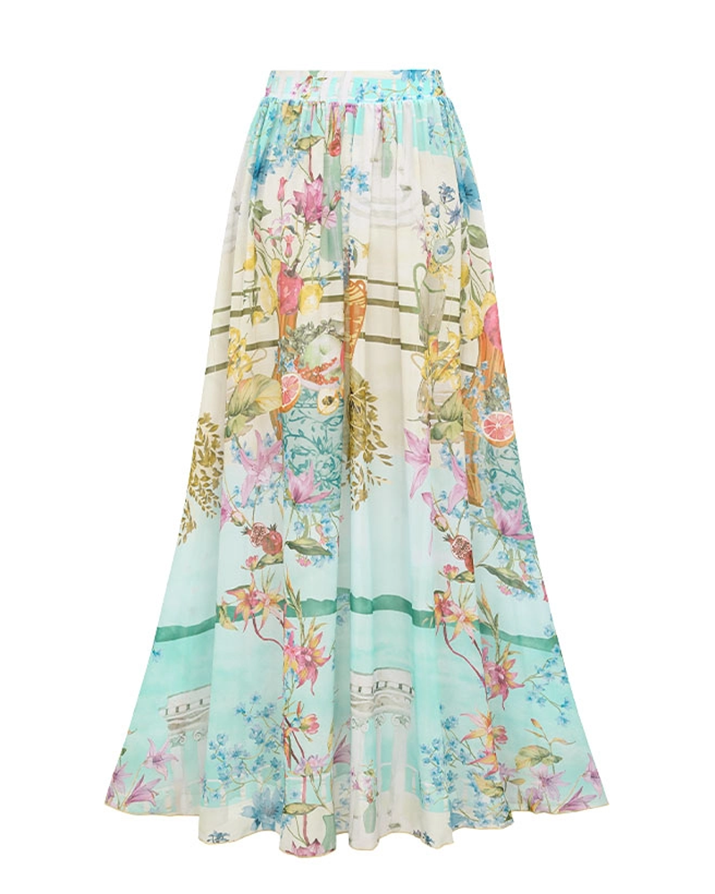 Elegante Conjunto de Traje de Baño con Escote en V y Estampado