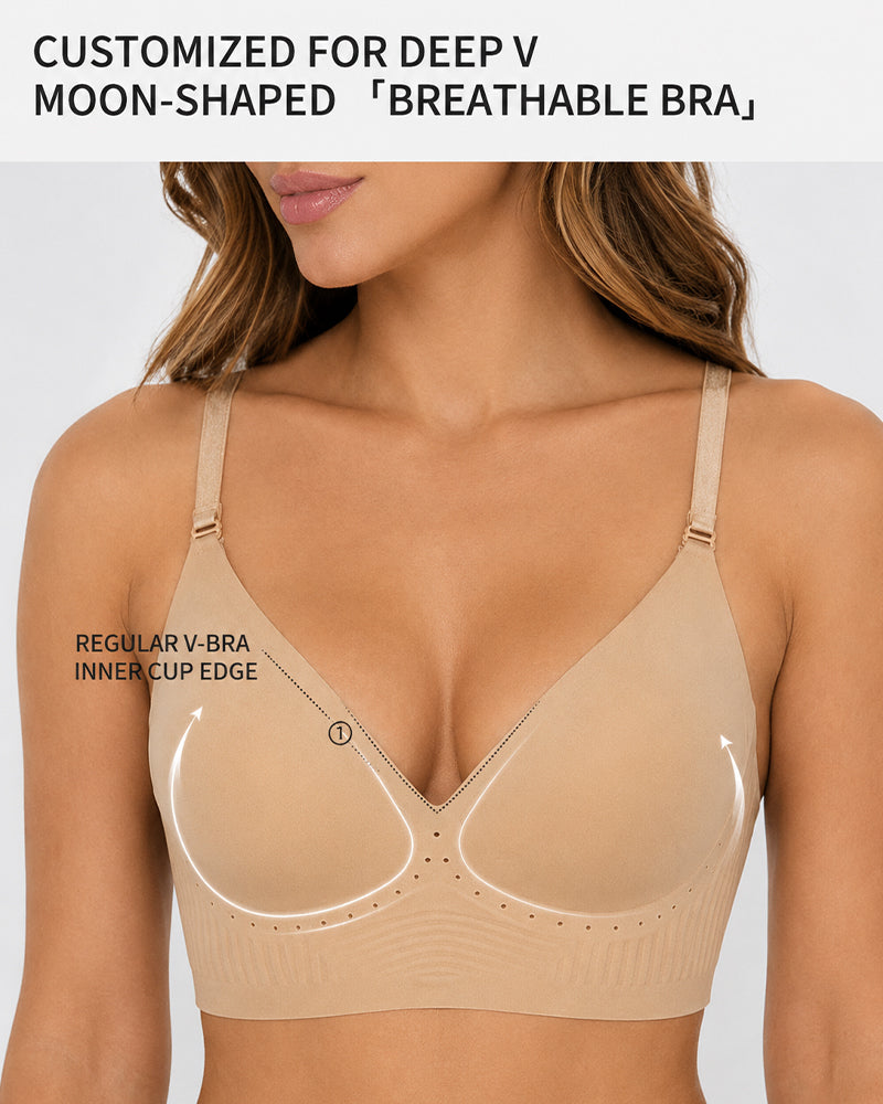 Sostén Invisible Ajustable con Tirantes en V Profundo para Mujer