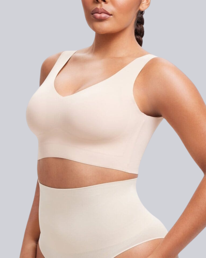 Floralshe® Sujetador Sin Costuras con Escote en Forma de V
