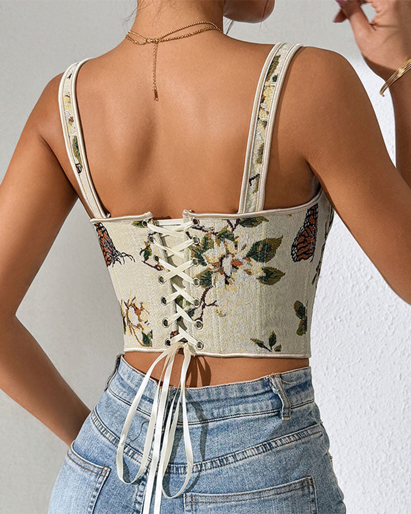 Chaleco Ajustado de Encaje con Lazo Estilo Francés para Mujeres - Cuerpo Modelador Sexy