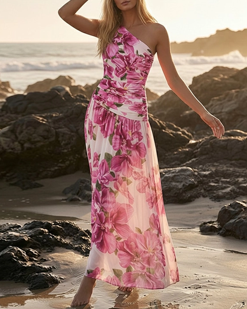 Elegante Conjunto de Traje de Baño Floral en Rosa