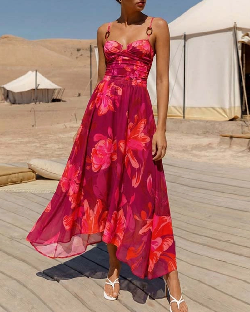 Traje de Baño de Una Pieza con Diseño Floral Abstracto