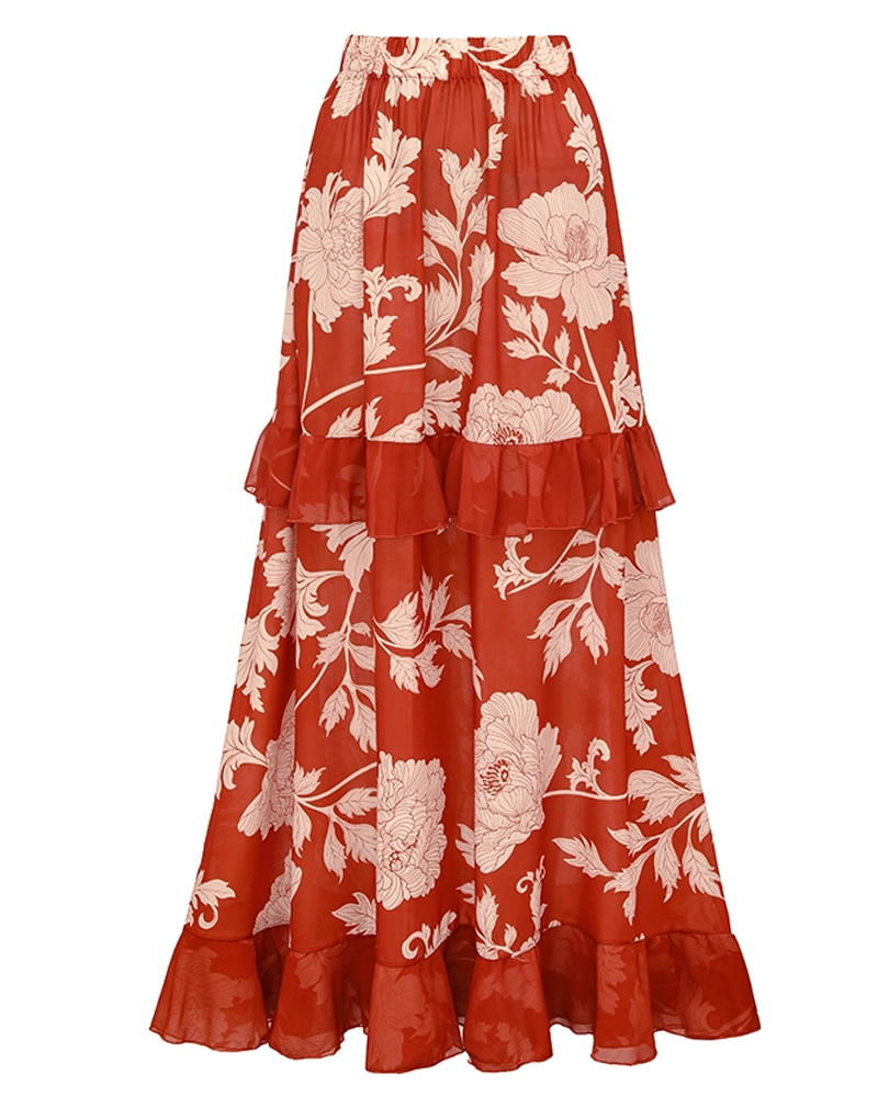 Conjunto de Baño con Corte y Detalles de Flores Rojas