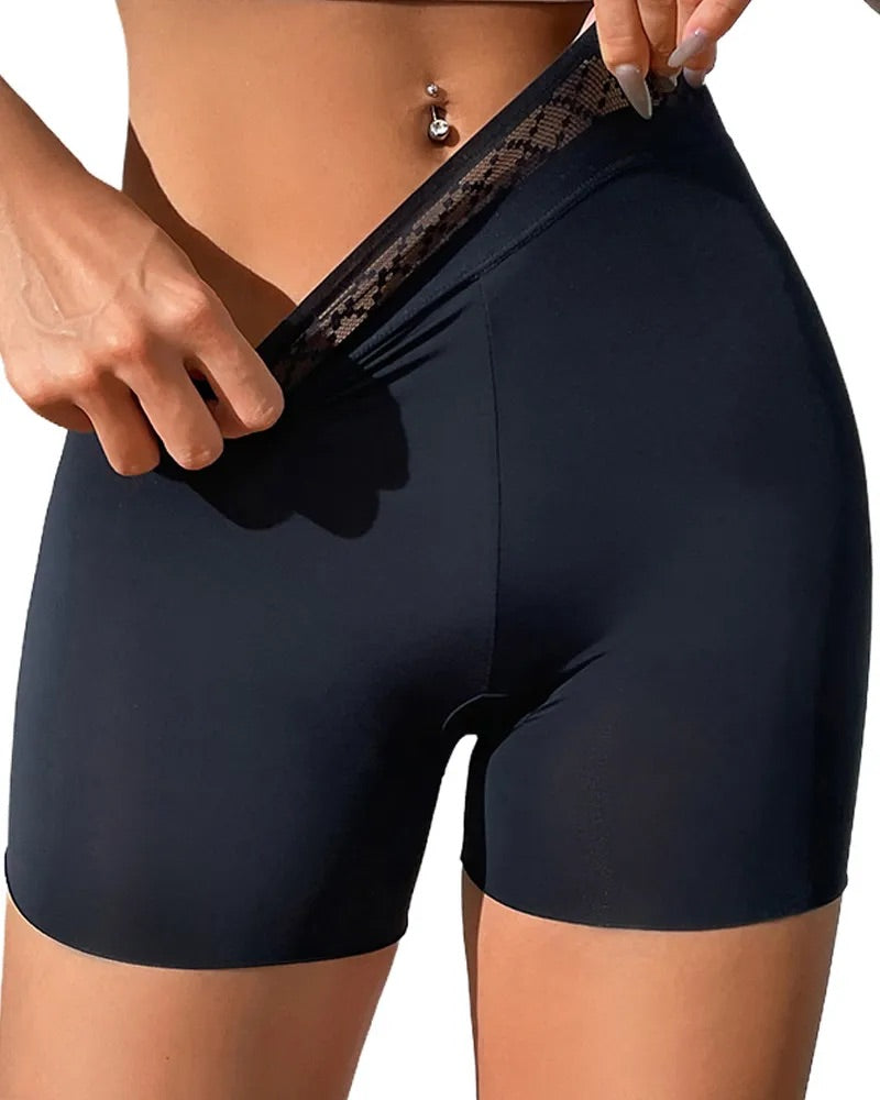 Shorts Modeladores de Cuerpo de Talle Medio con Control Abdomen y Levantamiento de Caderas en Color Sólido