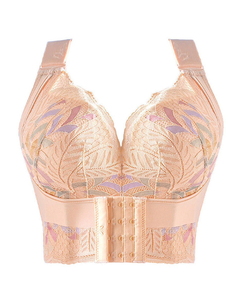 Bralette Sin Aros con Hebilla Frontal para Mujeres - Ropa Interior Transpirable, Levanta el Pecho, Lencería Antisagging - Beige