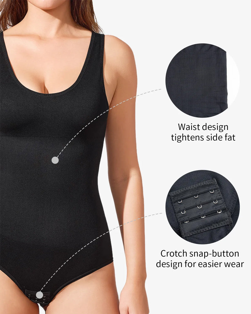 Mallas Tummy sin costuras con cuello redondo para mujer