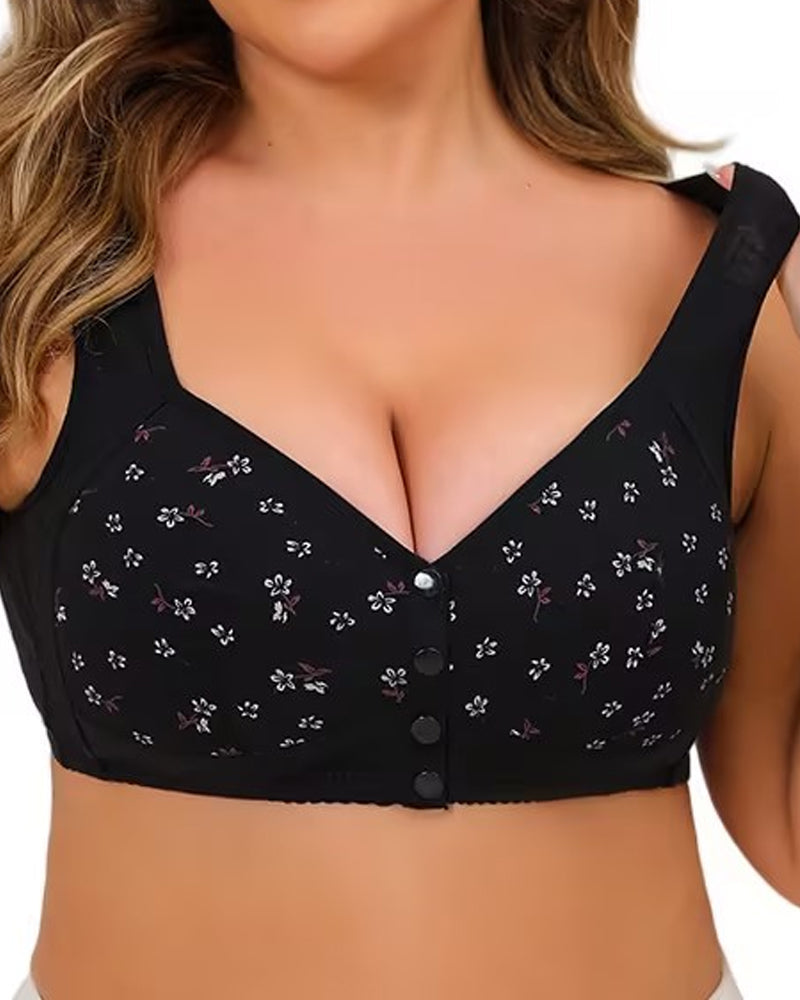Sostén con Hebilla Frontal Estampada