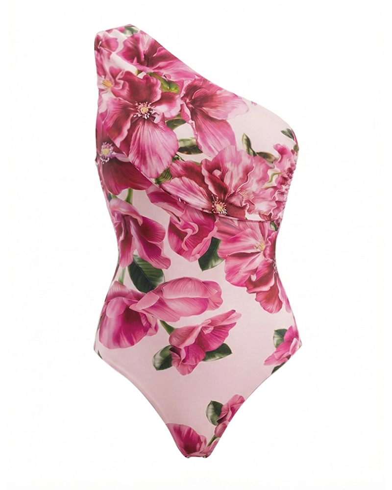 Elegante Conjunto de Traje de Baño Floral en Rosa