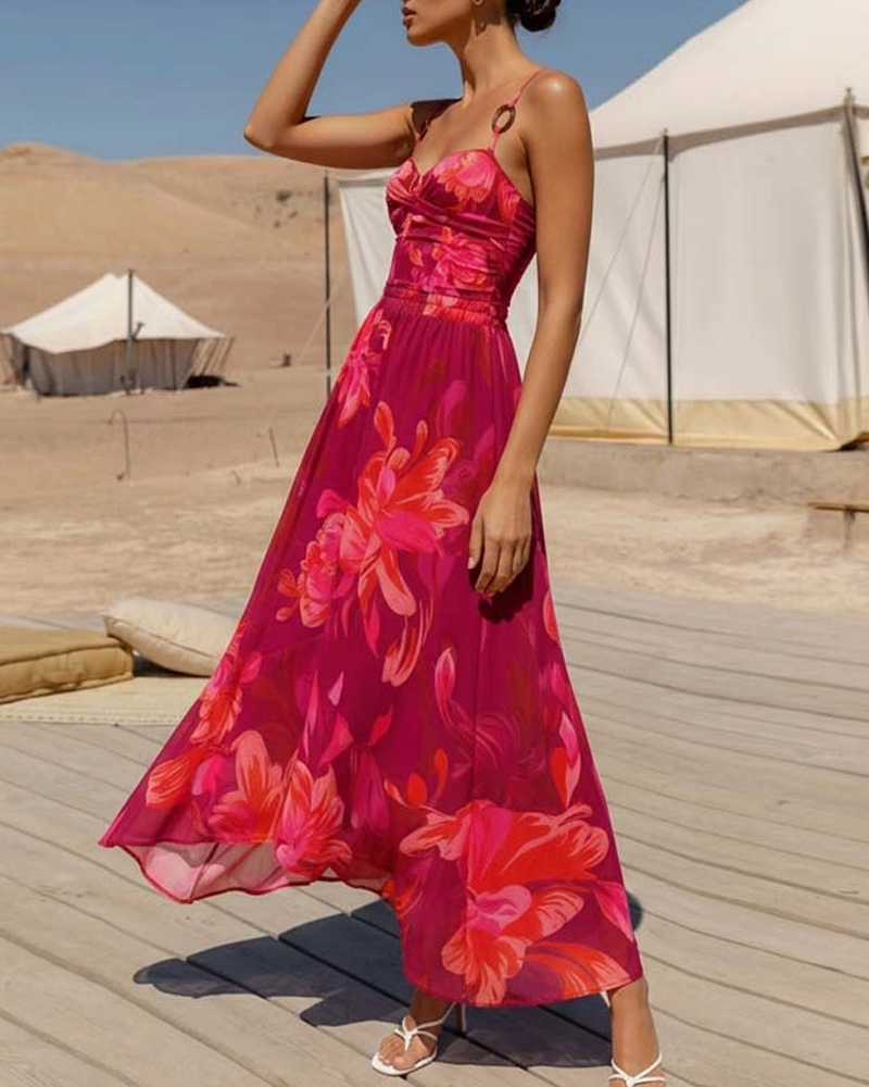 Traje de Baño de Una Pieza con Diseño Floral Abstracto