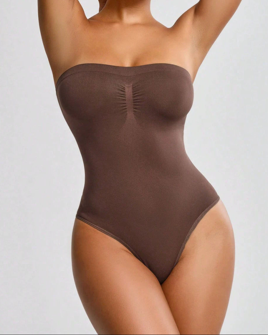 Body sin mangas y sin costuras con control abdominal y efecto levantador de glúteos