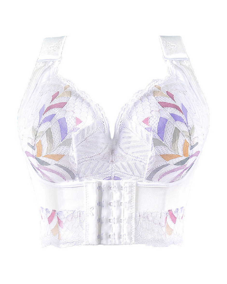 Bralette Sin Aros para Mujeres con Cierre Frontal - Elevación y Soporte, Ropa Interior Transpirable, Lencería Antisagging - Color Blanco