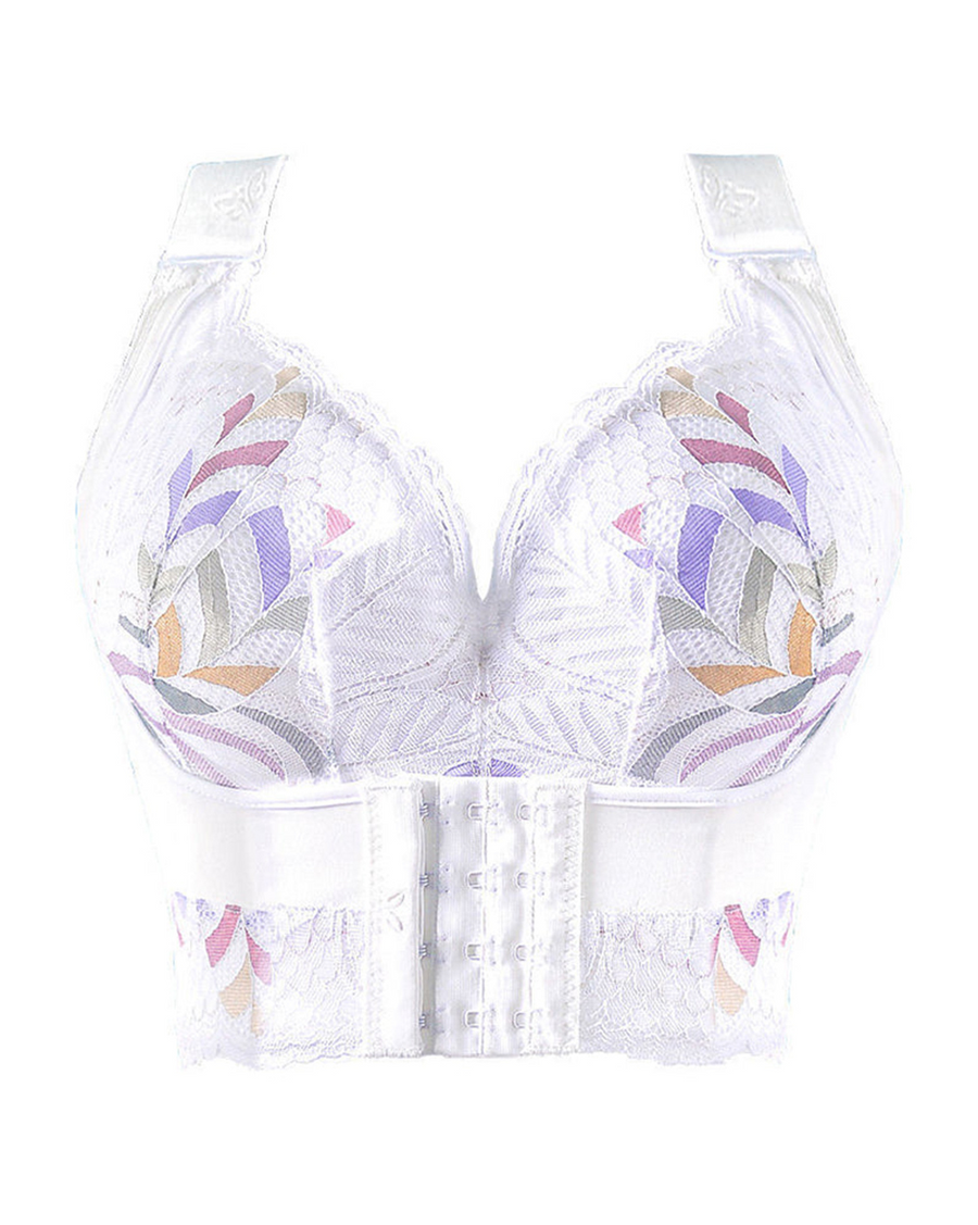 Bralette Sin Aros para Mujeres con Cierre Frontal - Elevación y Soporte, Ropa Interior Transpirable, Lencería Antisagging - Color Blanco