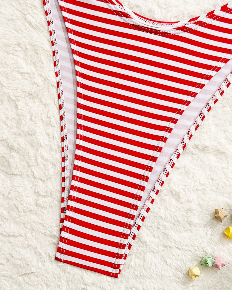 Conjunto de Bikini Halter con Estrellas y Rayas para el 4 de Julio