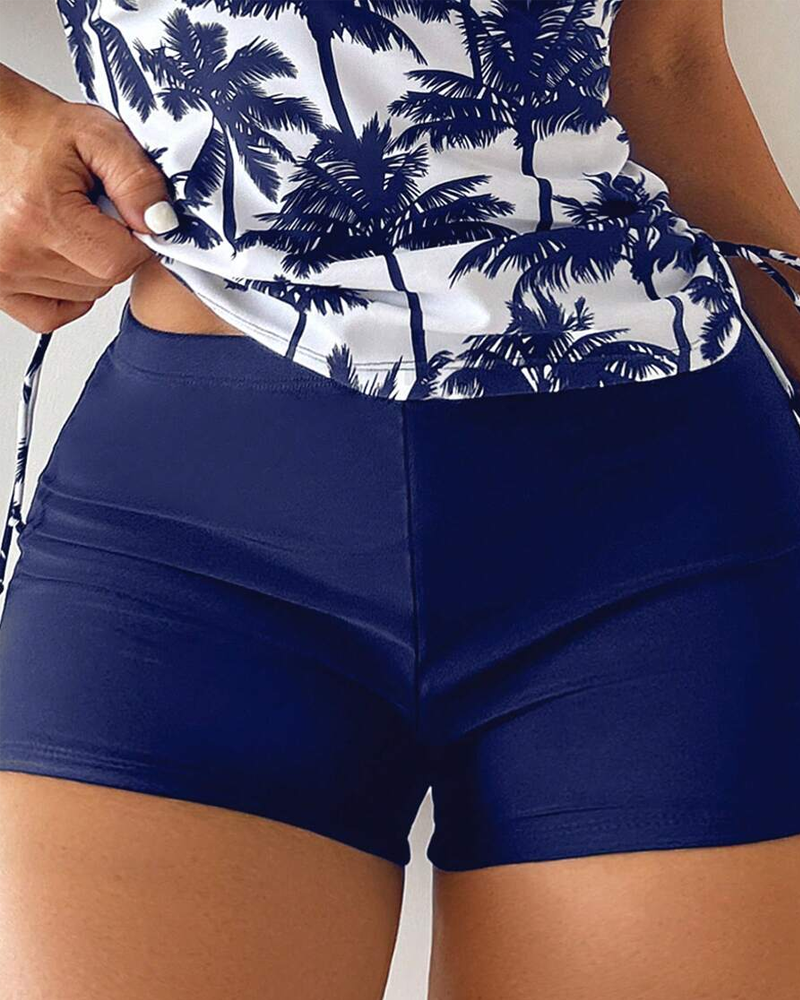 Conjunto de baño de dos piezas ajustado con tirantes y espalda al aire
