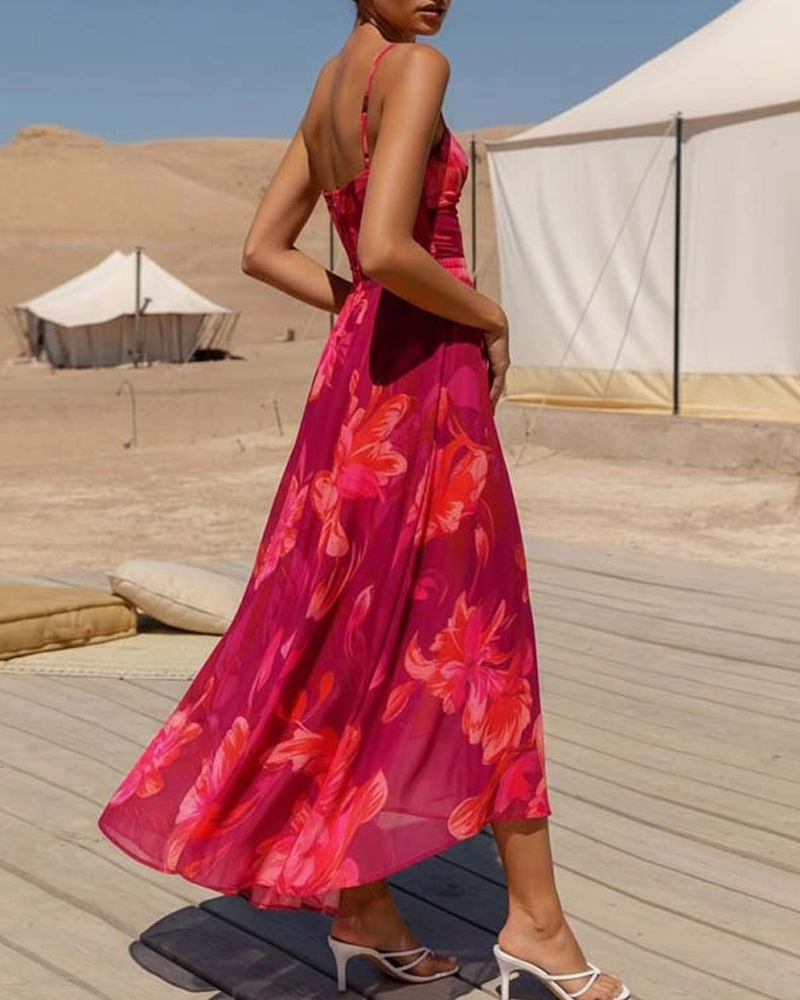 Traje de Baño de Una Pieza con Diseño Floral Abstracto