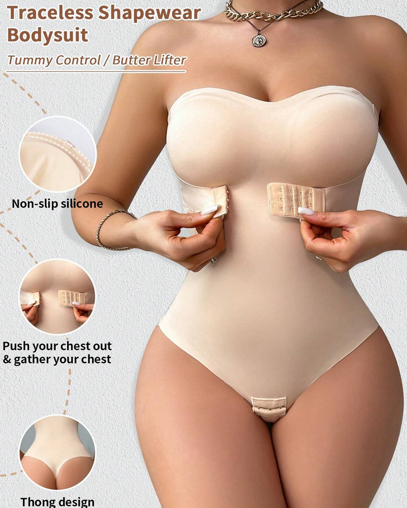 Faja de una pieza sin marcas con tirantes invisibles, corsé moldeador de cintura, ropa interior ajustada
