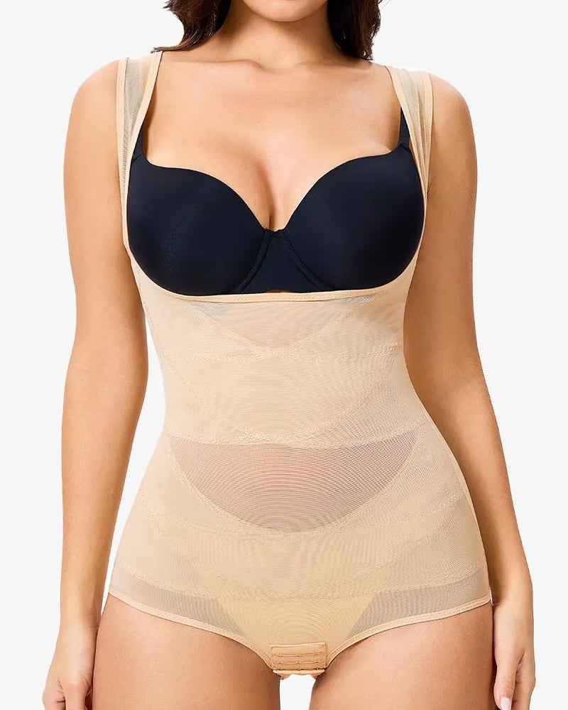Translucent Mesh Tummy Control Sexy Bodysuit