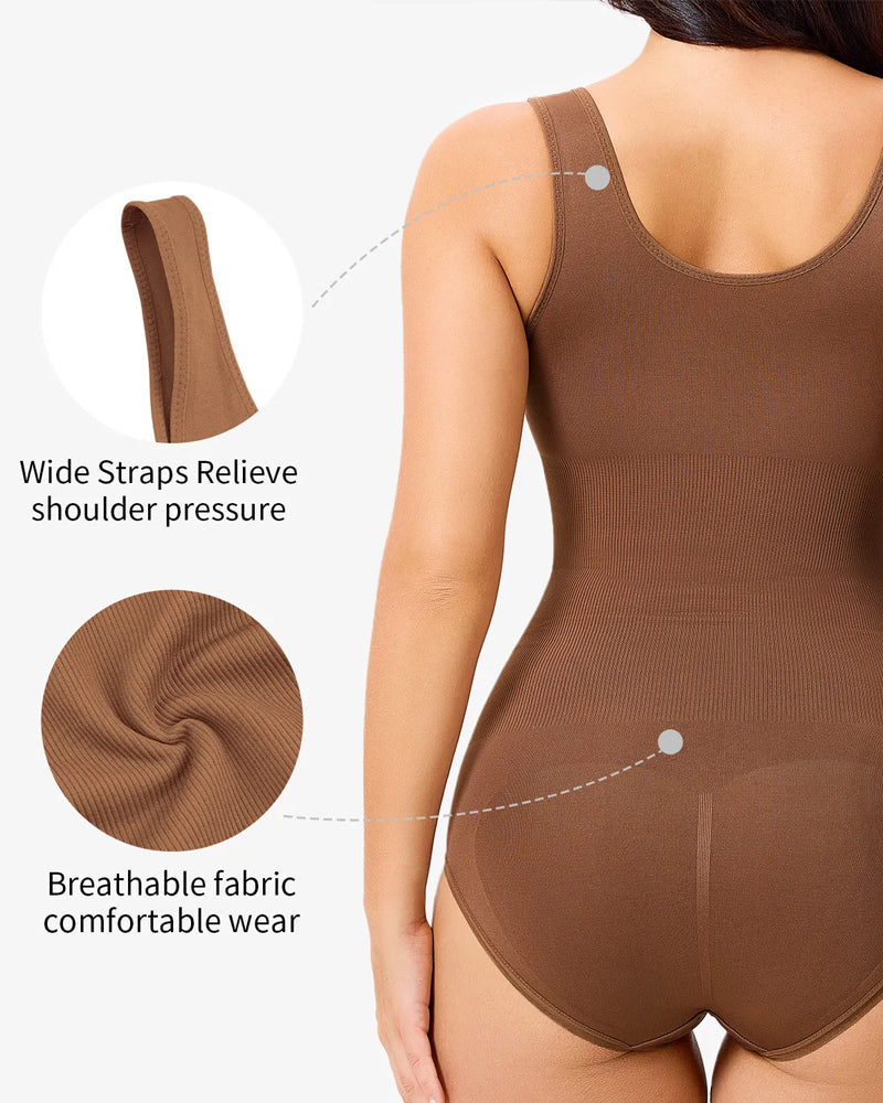 Mallas Tummy sin costuras con cuello redondo para mujer