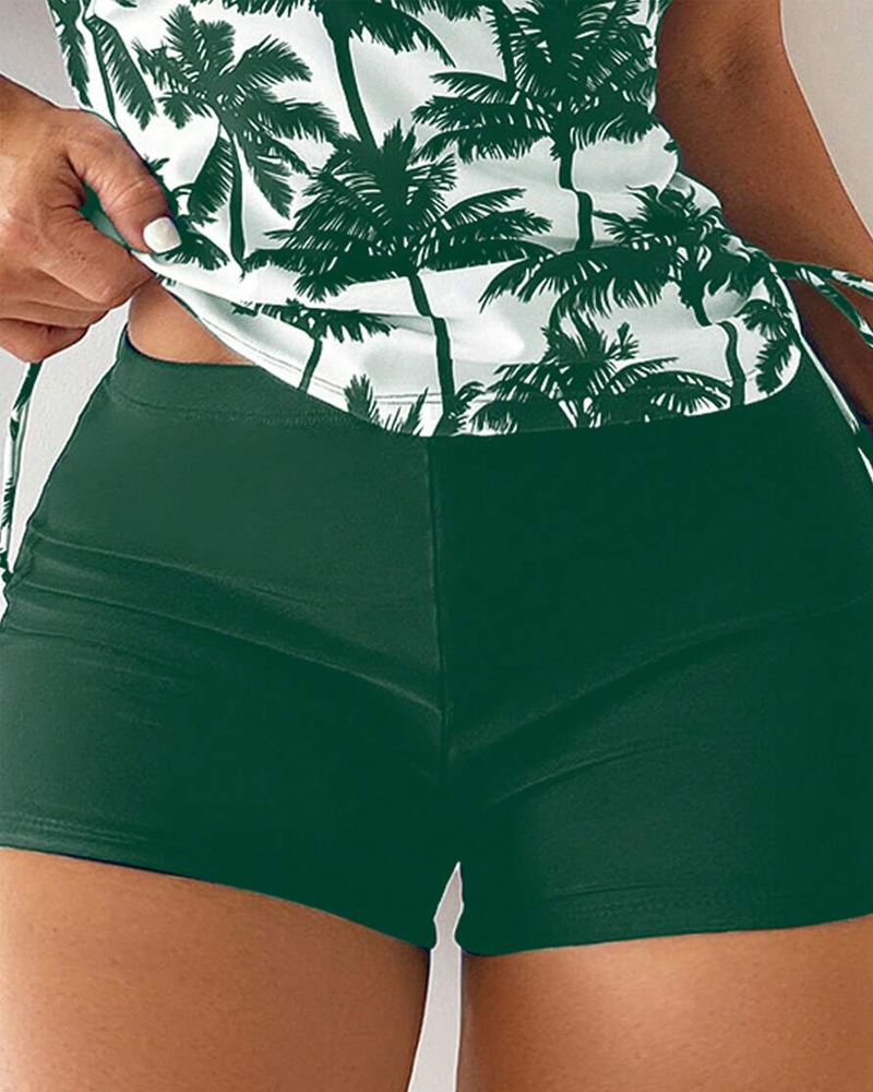 Conjunto de baño de dos piezas ajustado con tirantes y espalda al aire