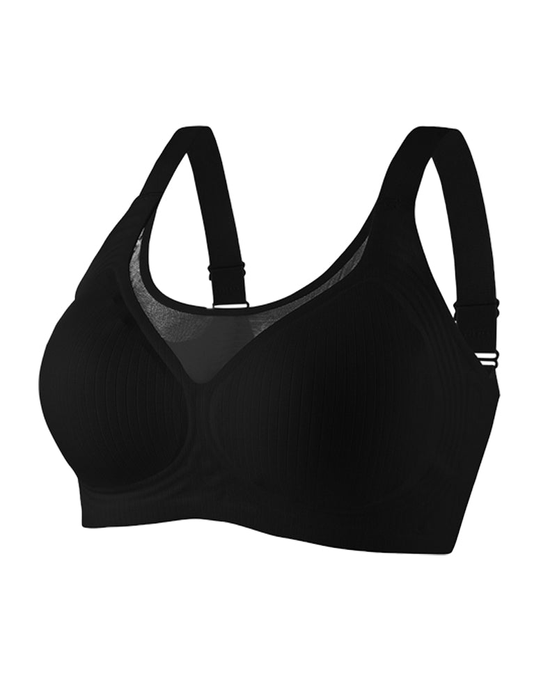 Sostén Push-up de Encaje Elástico sin Aros con Escote en V