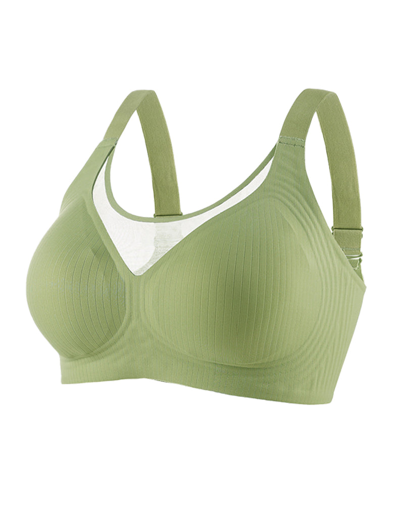 Sostén Push-up de Encaje Elástico sin Aros con Escote en V