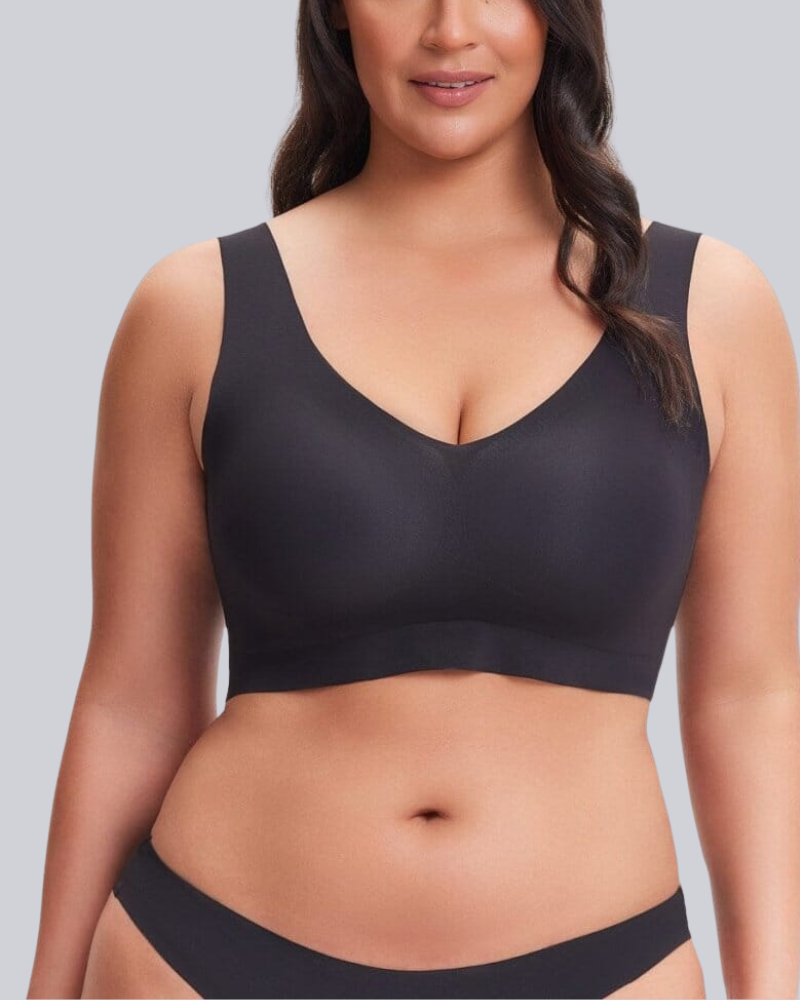 Floralshe® Sujetador Sin Costuras con Escote en Forma de V