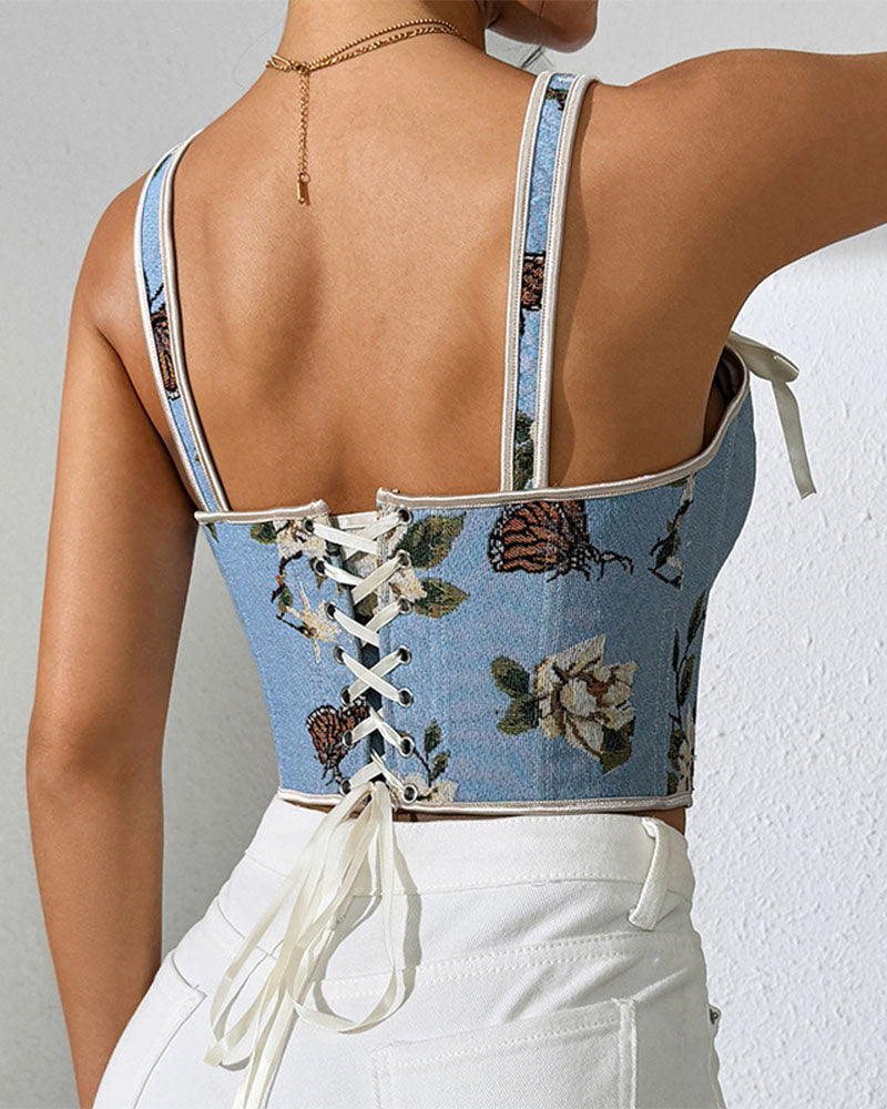 Chaleco Ajustado de Encaje con Lazo Estilo Francés para Mujeres - Cuerpo Modelador Sexy
