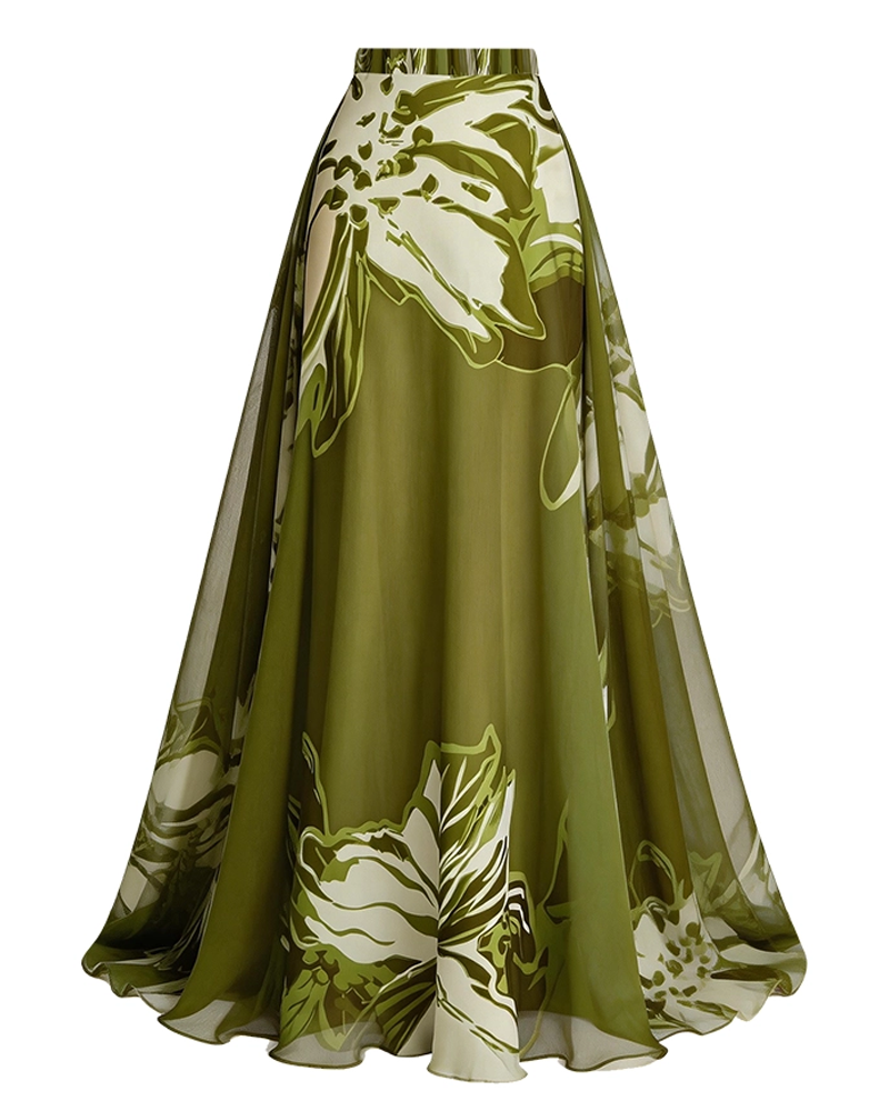 Conjunto de Baño Halter en Verde y Blanco