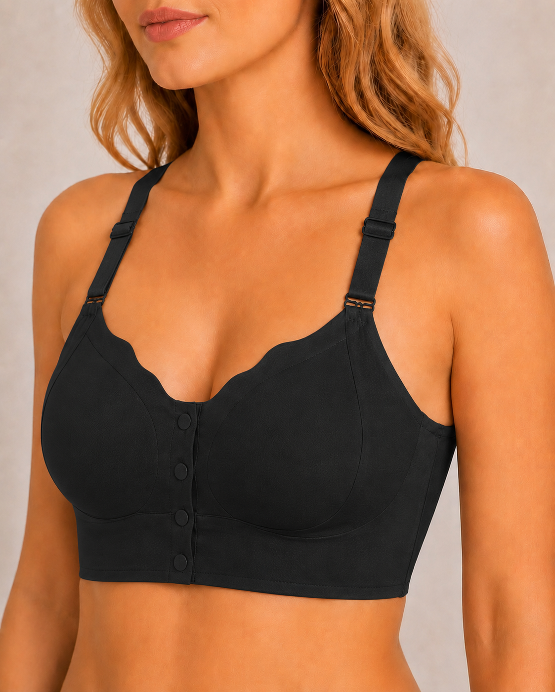 Sujetador Push-up Sin Costuras con Cierre Frontal y Espalda en Forma de Mariposa