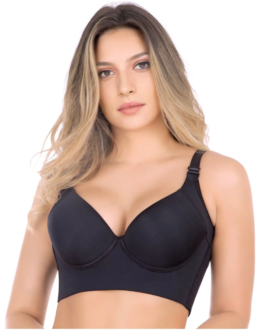 [Paquete de 2] Sujetador Push Up de Alta Compresión con Copas Completas - Color Negro
