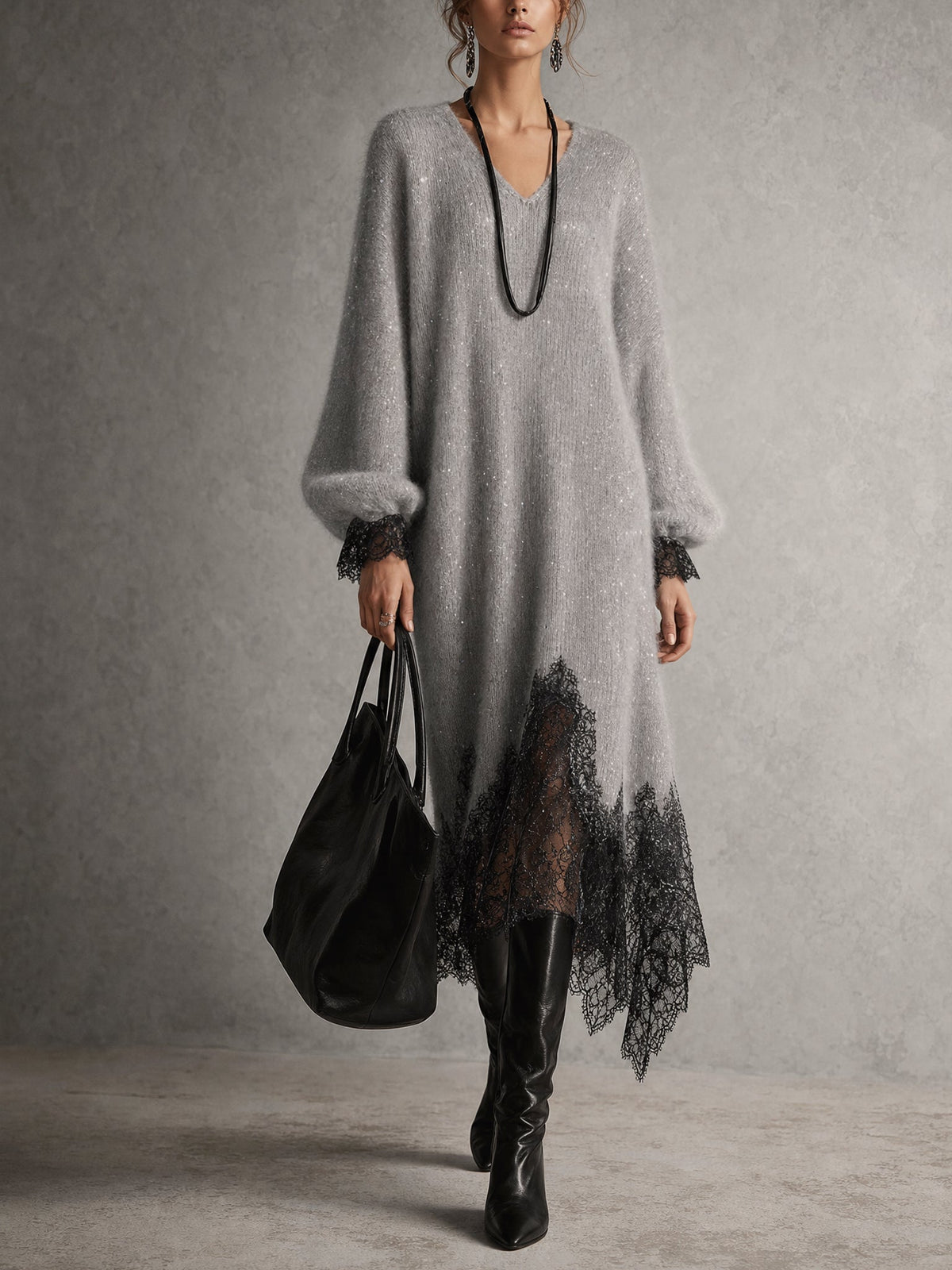 Sedona | Vestido Midi de Punto con Encaje