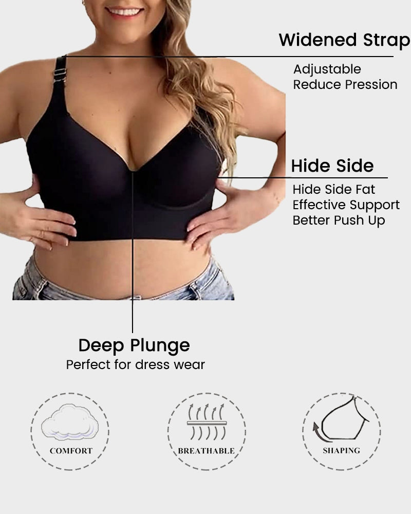 [2-Pack] Sujetador Push Up de Alta Compresión con Copas Completas - Color Beige