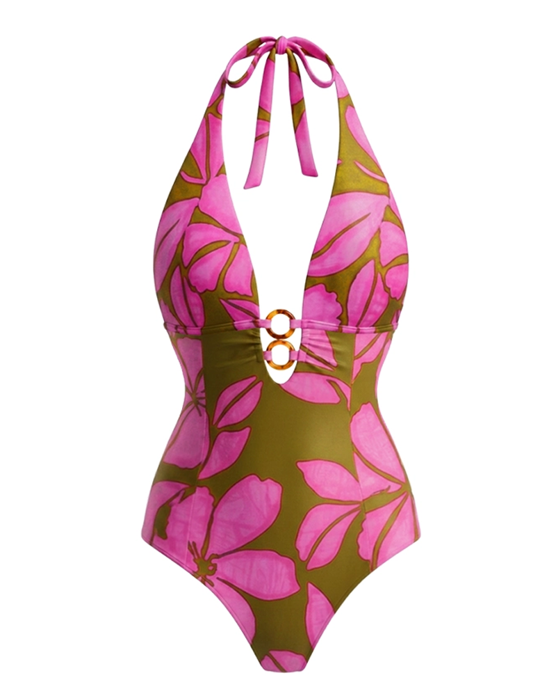 Conjunto de Ba swimsuit con Tirantes Removibles y Diseño Colorblock