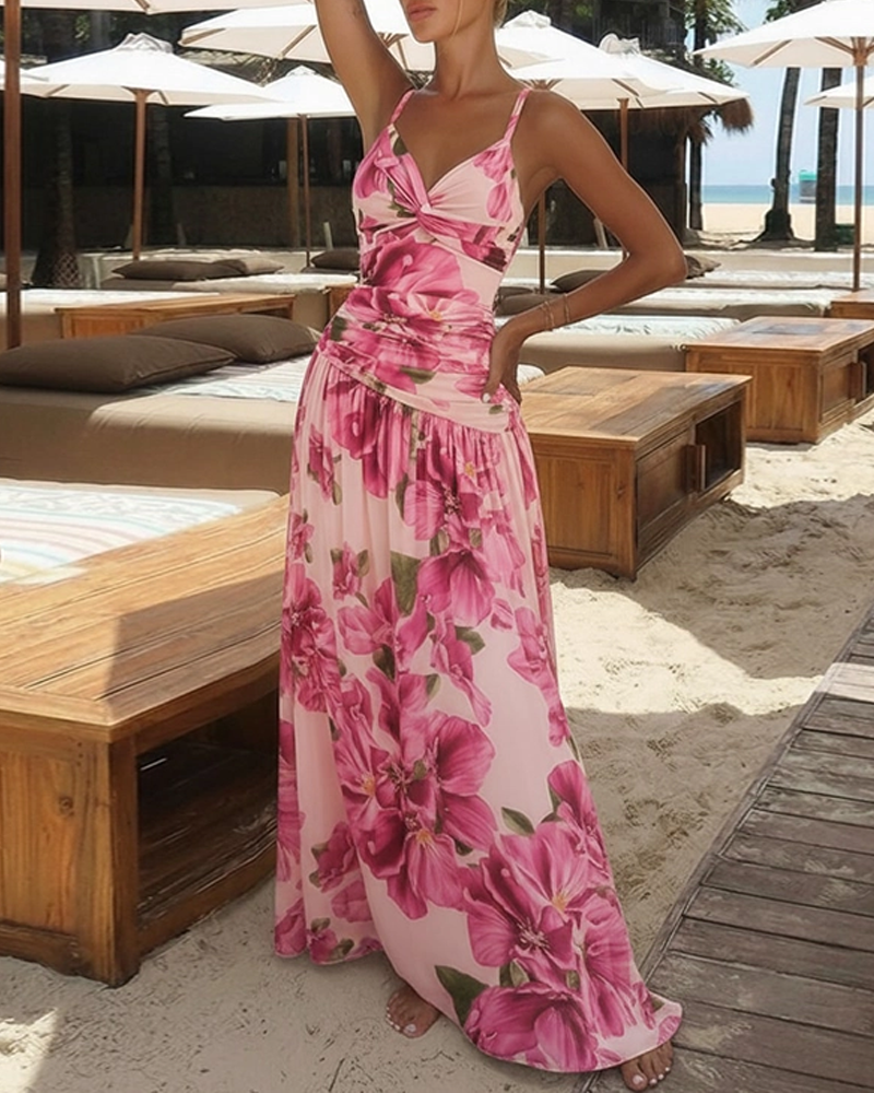 Elegante Conjunto de Traje de Baño Floral en Rosa
