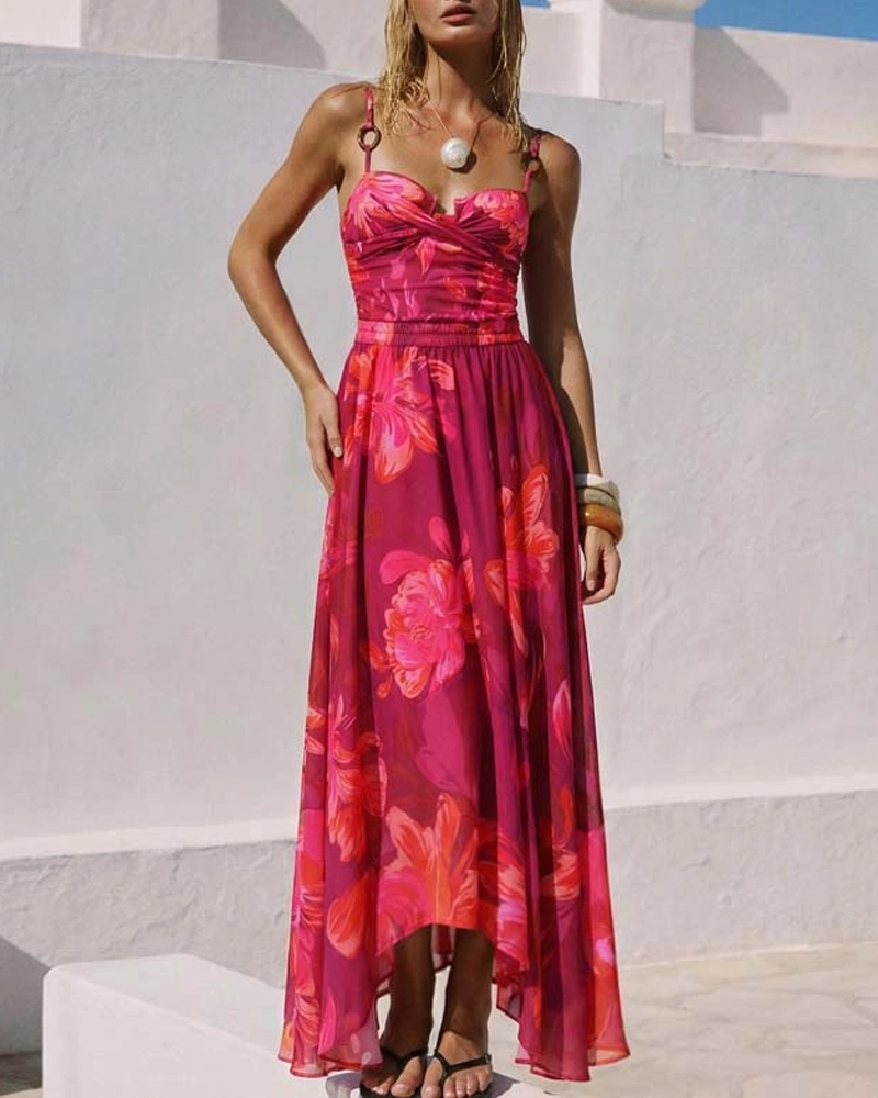 Traje de Baño de Una Pieza con Diseño Floral Abstracto