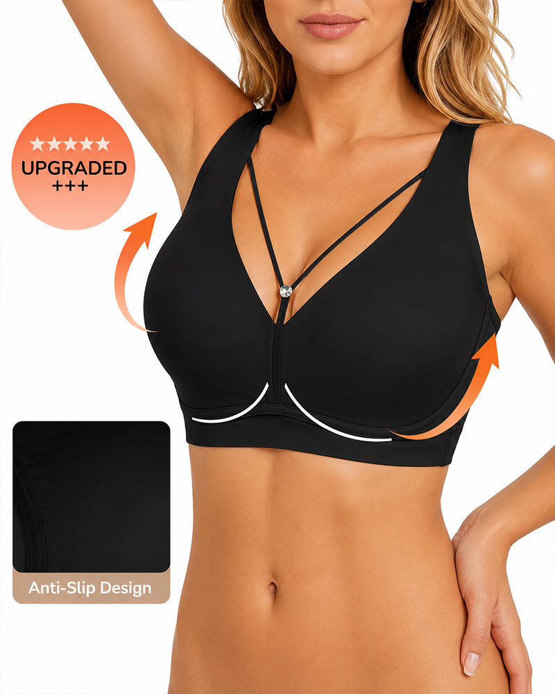 Sujetador Push Up Sin Aros con Escote en V Profundo