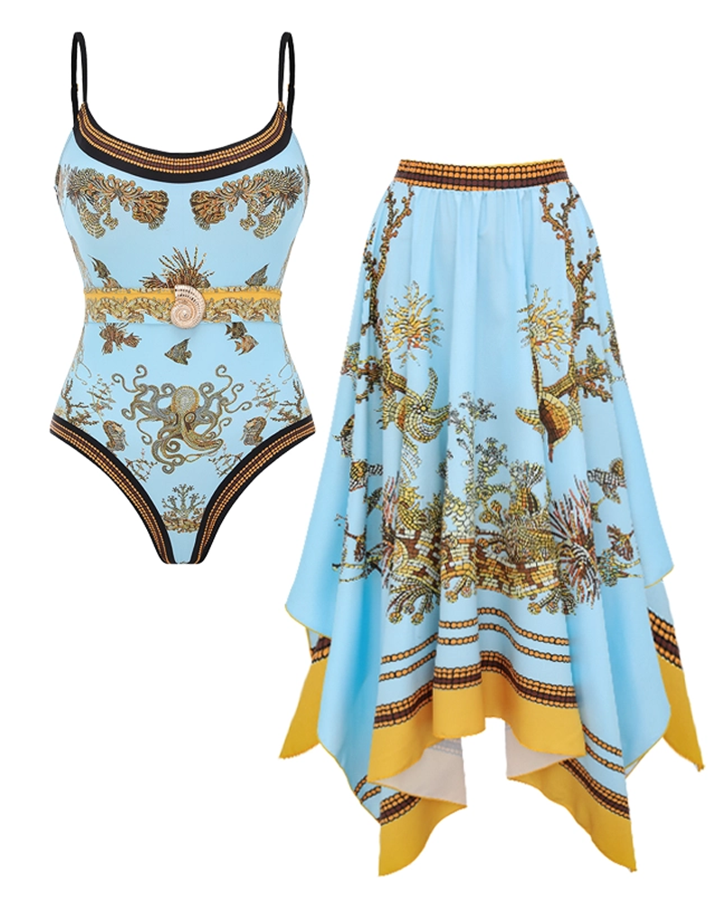 Conjunto de Baño con Diseño de Vida Marina