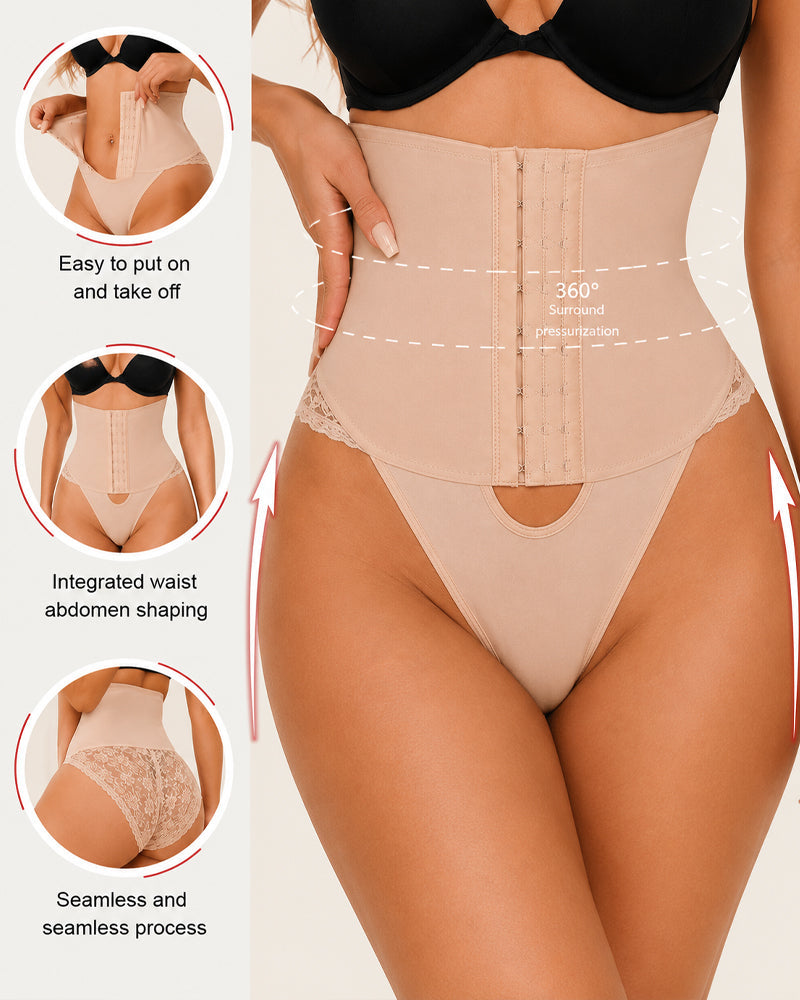 Control de abdomen: Panties moldeadores de encaje con cierre frontal