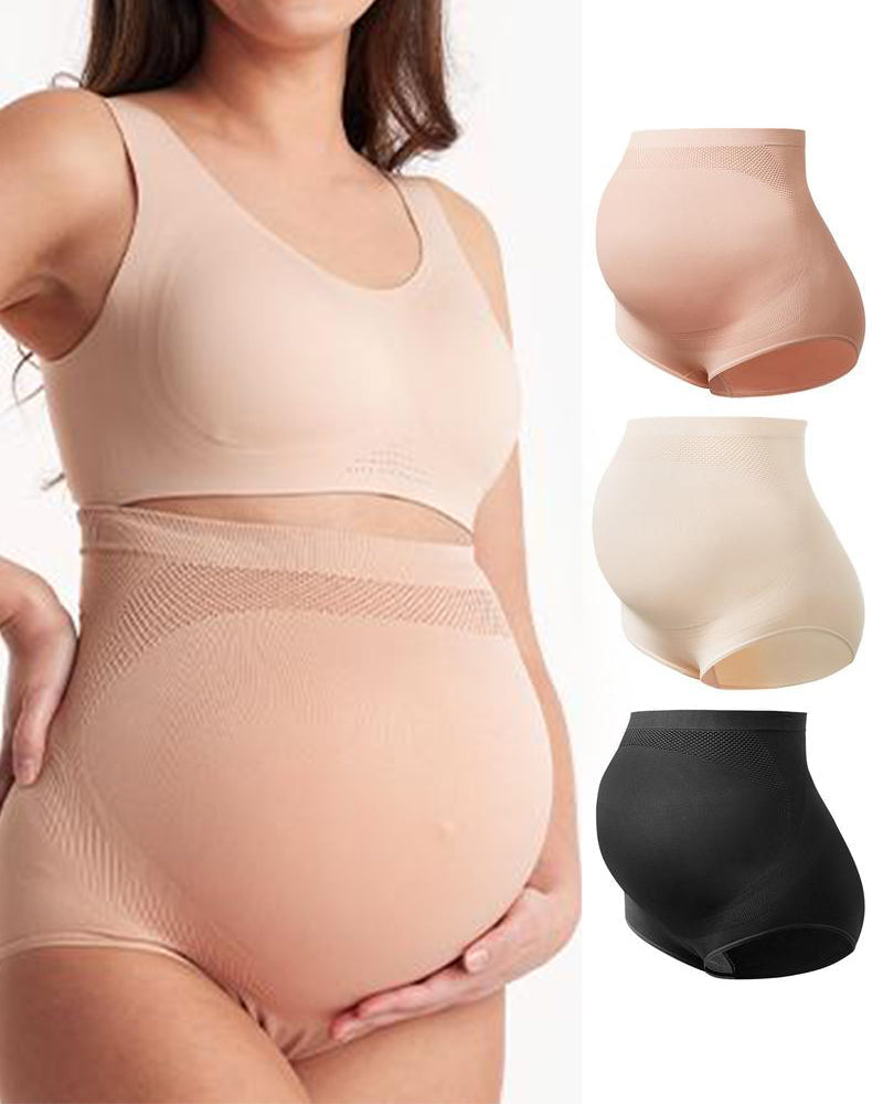 Paquete de 3 bragas altas sin costuras para maternidad, con suave soporte para el vientre