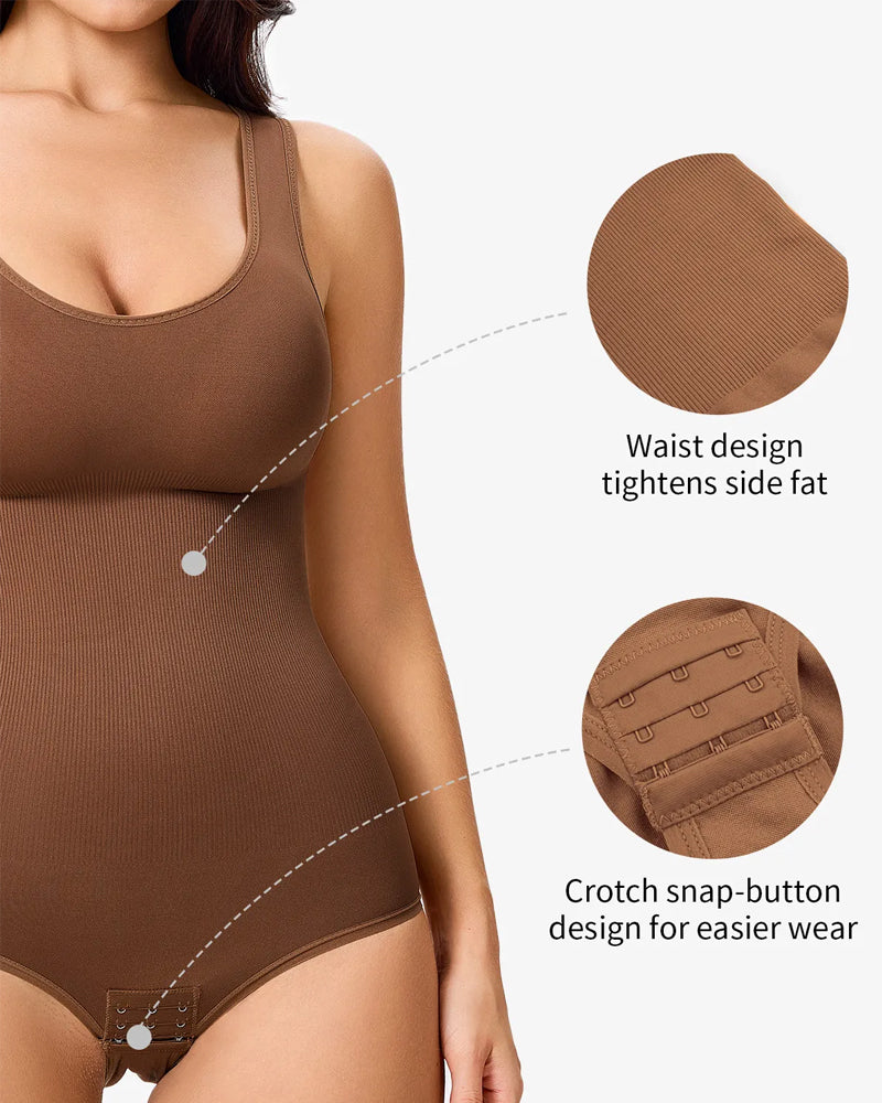 Mallas Tummy sin costuras con cuello redondo para mujer