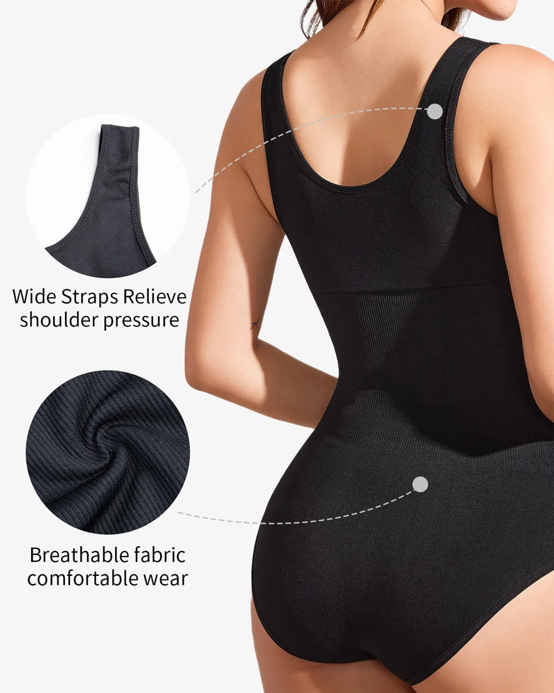 Mallas Tummy sin costuras con cuello redondo para mujer