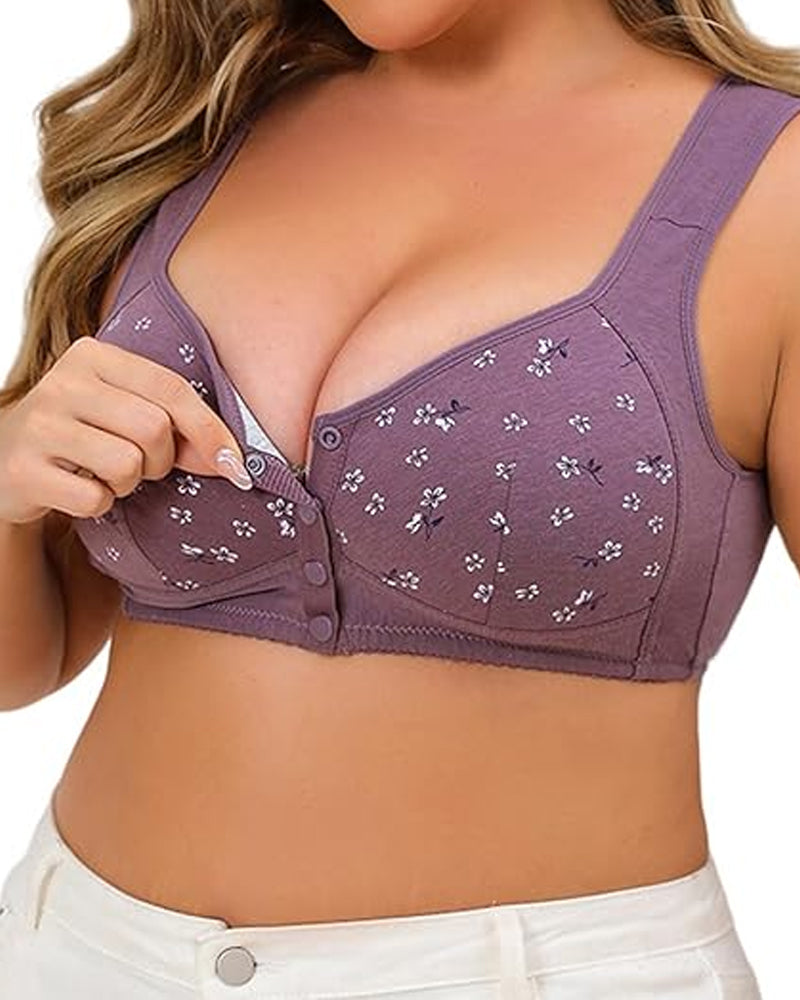 Sostén con Hebilla Frontal Estampada