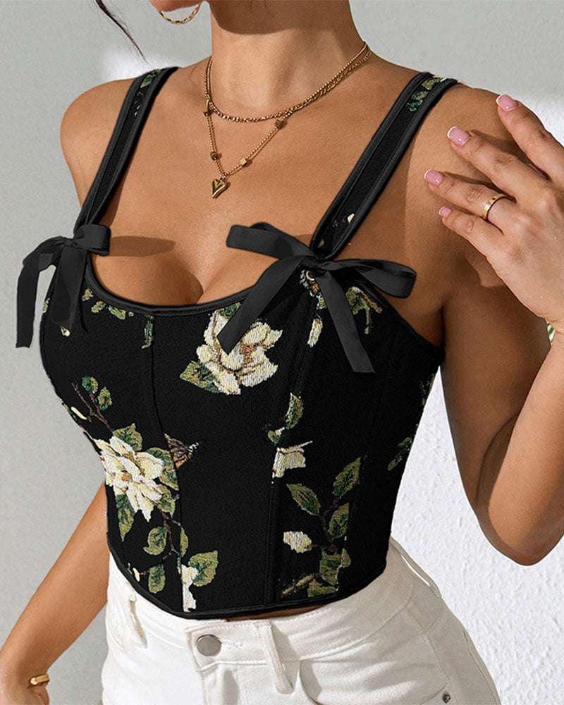 Chaleco Ajustado de Encaje con Lazo Estilo Francés para Mujeres - Cuerpo Modelador Sexy