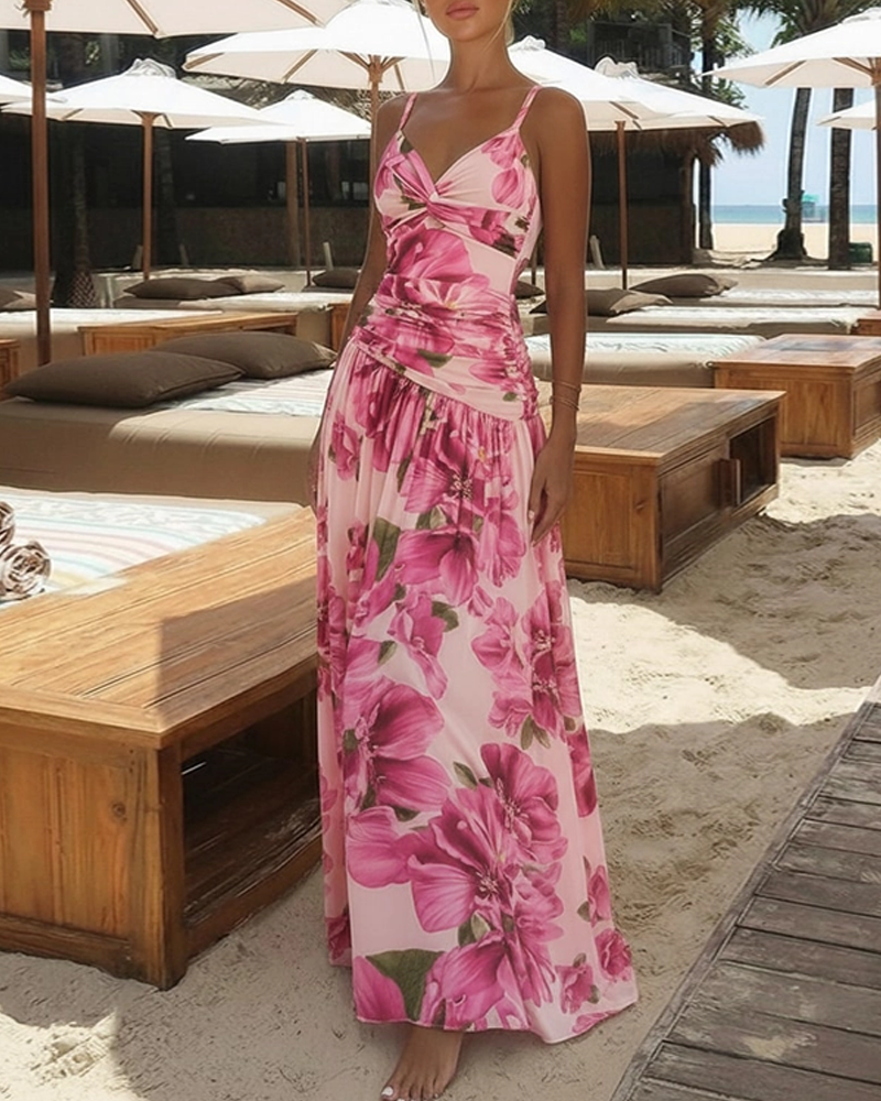 Elegante Conjunto de Traje de Baño Floral en Rosa