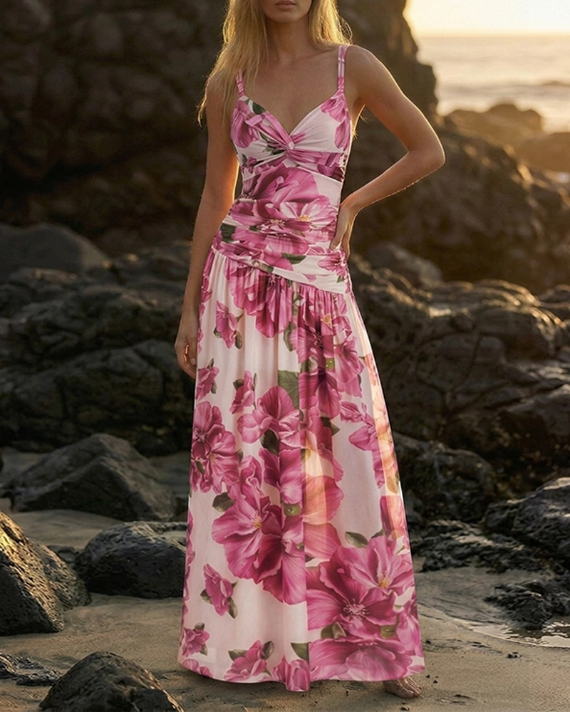 Elegante Conjunto de Traje de Baño Floral en Rosa
