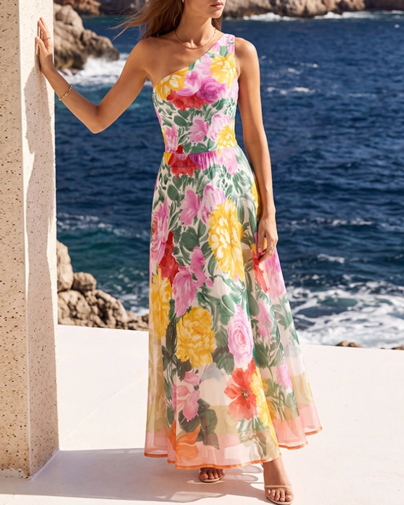 Conjunto de Bañador Floral Abstracto con Tiras Regulables