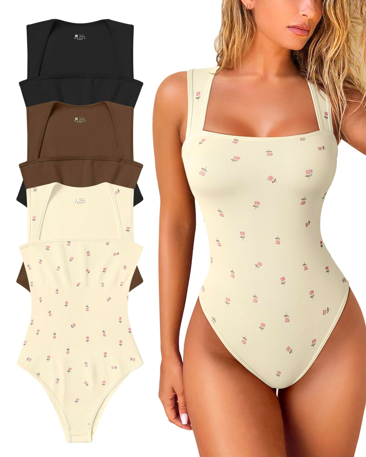 Body sin mangas de punto con escote cuadrado para mujer" can be rewritten as:

"Body sin mangas de punto con escote cuadrado femenino