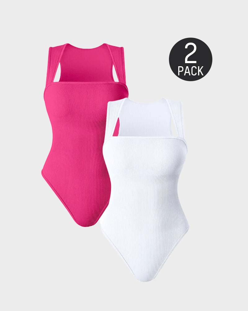 Body sin mangas de punto con escote cuadrado para mujer" can be rewritten as:

"Body sin mangas de punto con escote cuadrado femenino